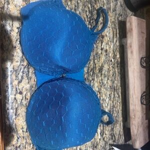 Cacique Blue Textured Underwire Bra